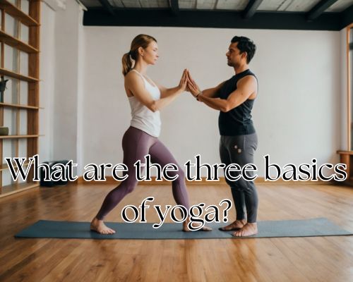 Practicing yoga with full concentration.