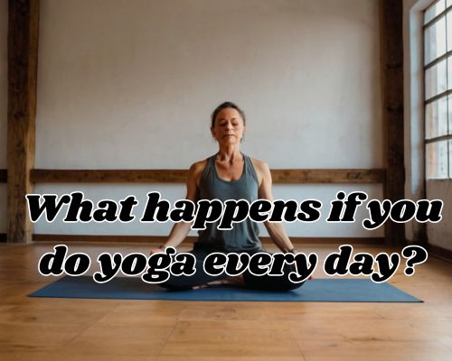 Studio stillness surrounds calm Kriya Yoga.