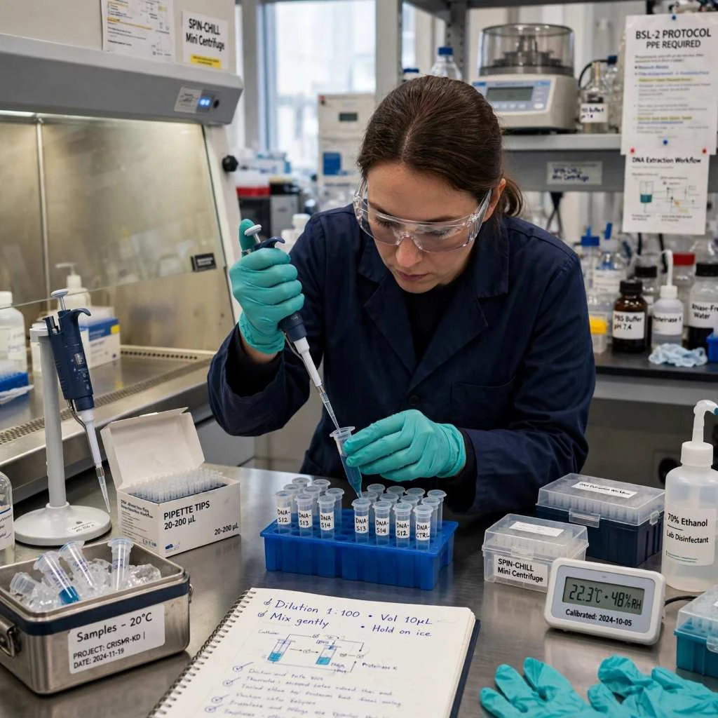 Costa Rican Scientist Conducting Laboratory Experiment