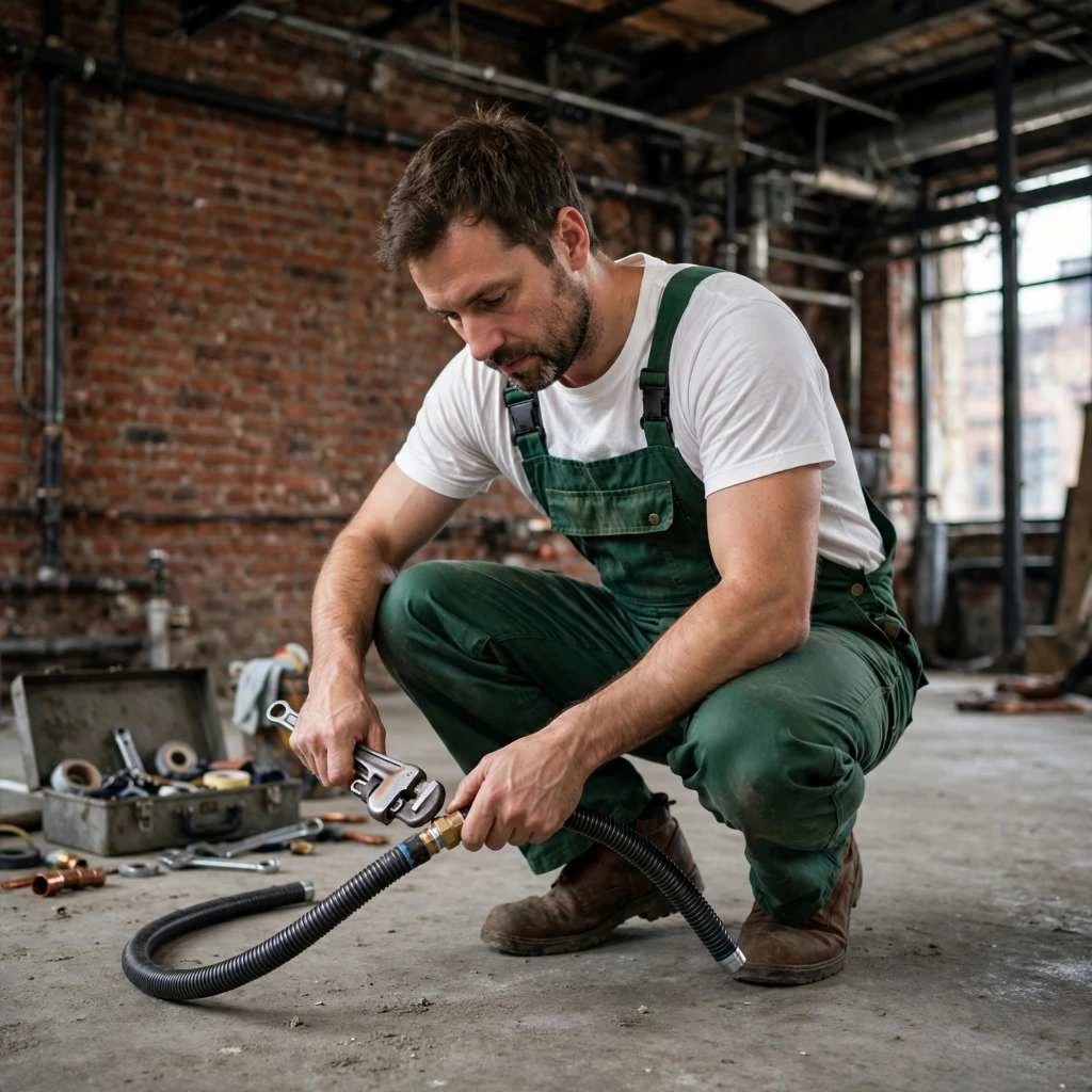 Industrial Plumbing Hose Connection Repair