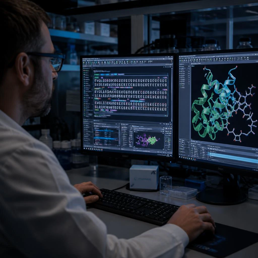 Researcher Modeling Protein Sequence Data